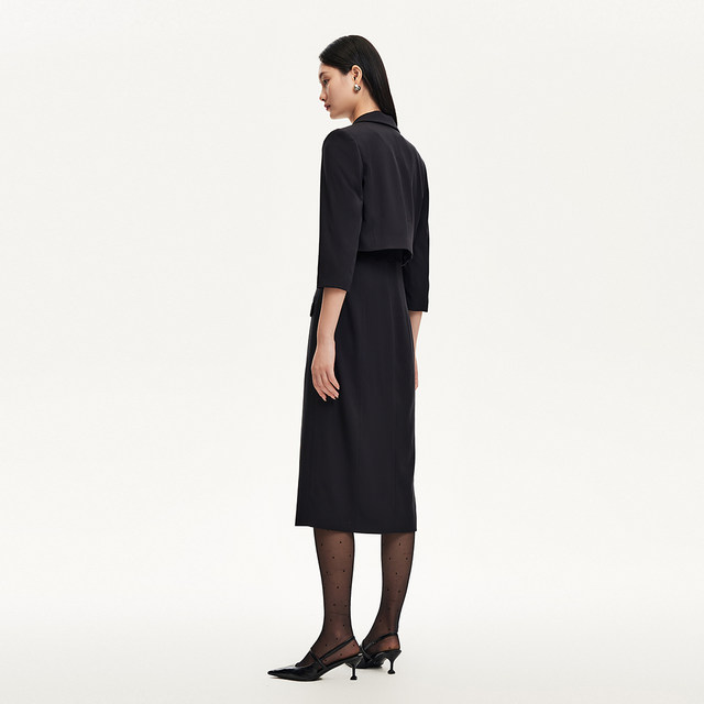 Vero Moda dress 24 autumn new two-piece knitted patchwork little black skirt suit jacket 32447C014