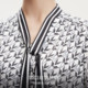 Vero Moda shirt 24 autumn new V-neck and quarter-sleeved letter print loose ribbon 324331037
