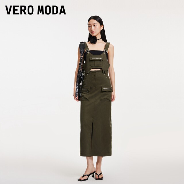 V District Ayama Vero Moda Dress 25 Spring and Summer Casual Street Style Removable Strap Zipper Pocket Fashion