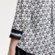 Vero Moda shirt 24 autumn new V-neck and quarter-sleeved letter print loose ribbon 324331037
