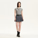 Vero Moda skirt 2025 summer new contrasting color waist-head pleated skirt 325216040