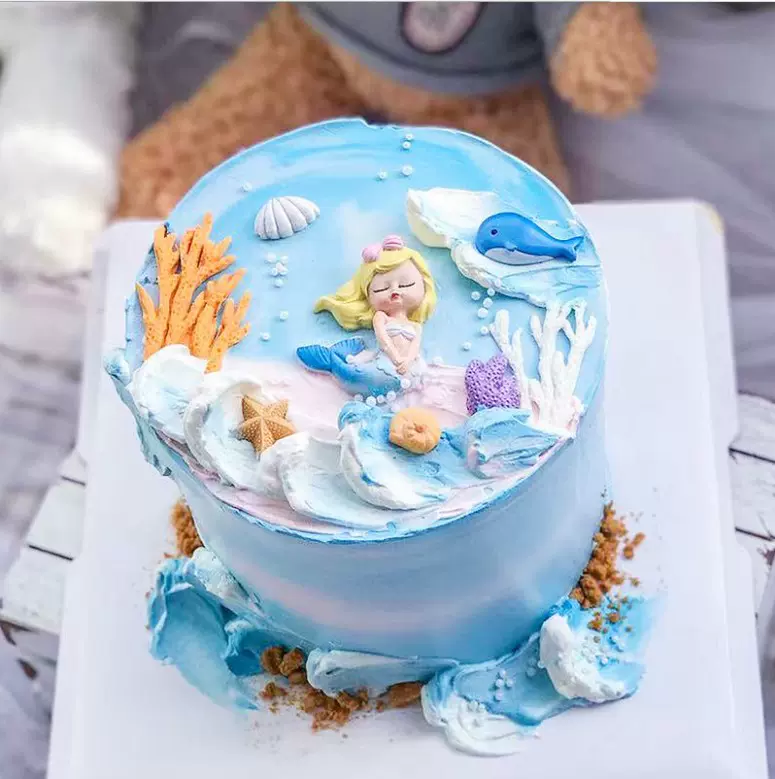 蓝色美人鱼蛋糕 新人首单立减十元 2021年12月 淘宝海外