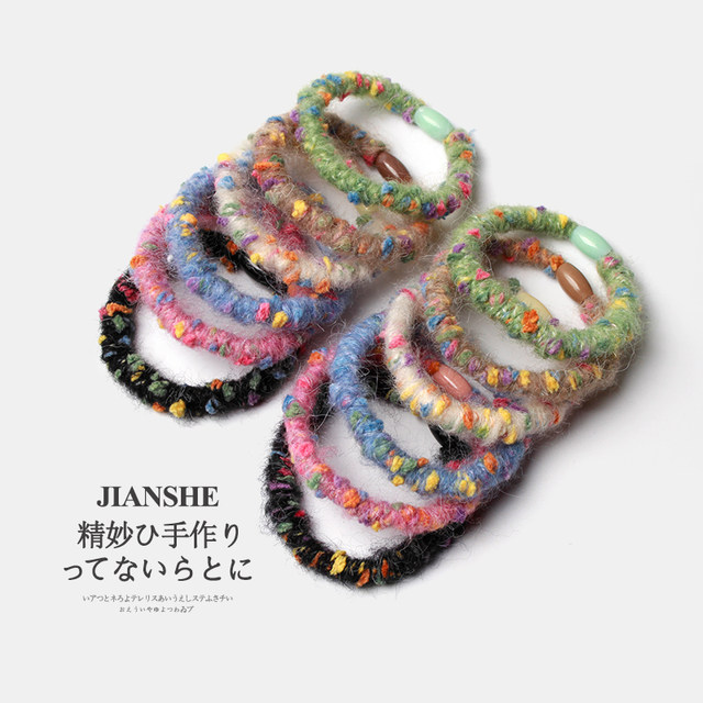 Autumn and winter new colorful popular hair ties, Japanese and Korean temperament, high elasticity, thick head rope, hair rubber band, ponytail hair rope