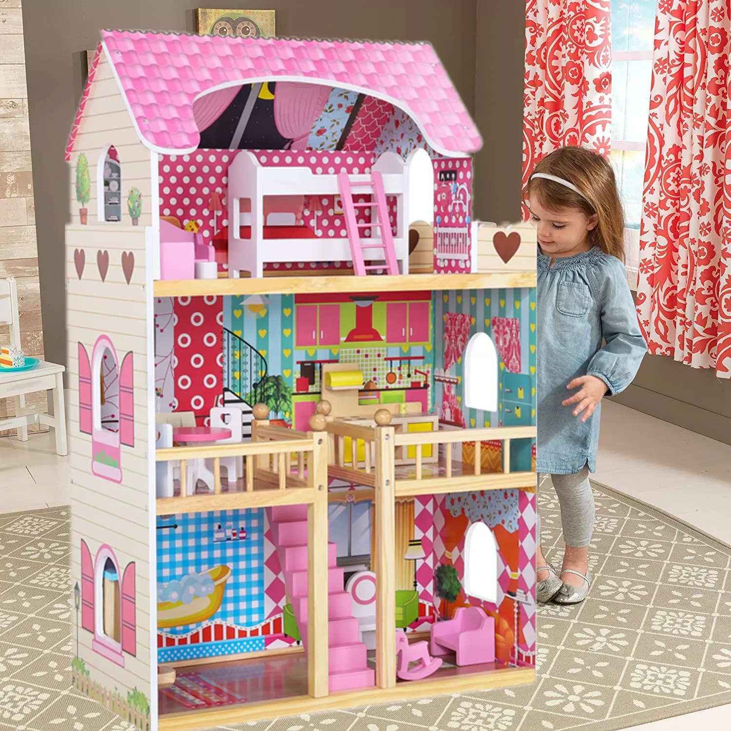 木制过家家女儿童房子玩具屋木质大型豪华别墅玩具娃娃