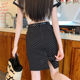 Hong Kong style high waist polka dot skirt women's summer temperament slim hip skirt A-line five-point skirt large size mid-skirt one-step skirt