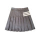 Wang Xinling's same tb pleated skirt with large size fat mm gray skirt for women in autumn and winter three-way bar A-line JK short skirt