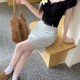 Hong Kong style high waist polka dot skirt women's summer temperament slim hip skirt A-line five-point skirt large size mid-skirt one-step skirt