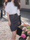 Hong Kong style high waist polka dot skirt women's summer temperament slim hip skirt A-line five-point skirt large size mid-skirt one-step skirt