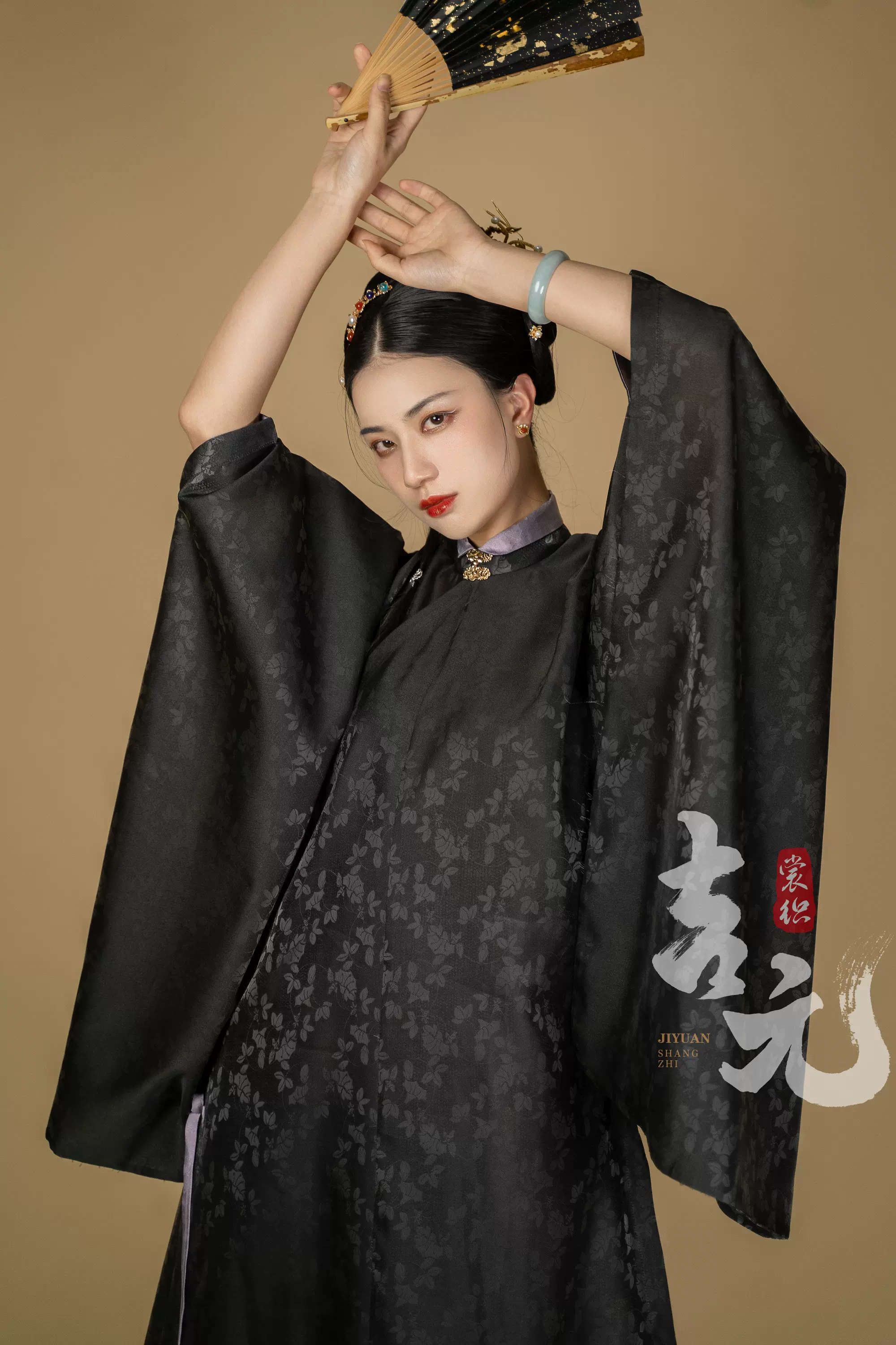 吉元裳织 明制缠枝牵牛纹暗花纱料 汉服面料现货