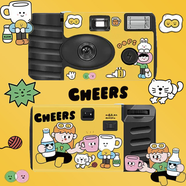 New Japanese illustration disposable film camera travel wedding fans student birthday graduation fan gift