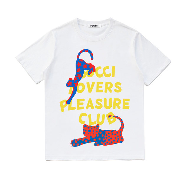 Summer new styles for men and women same-sex printed letters tigress pattern casual short-sleeved T-shirt trendy couple loose