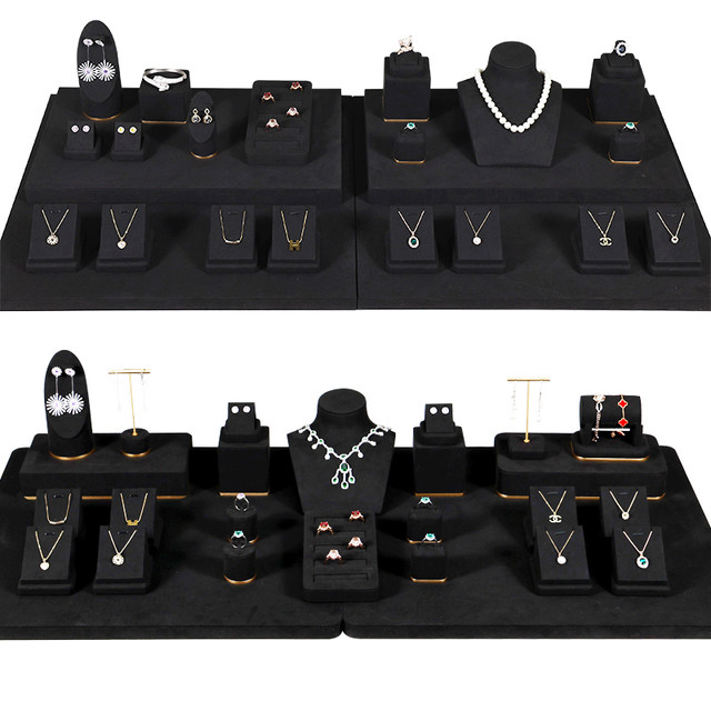High-end microfiber jewelry display props jewelry display rack counter ...