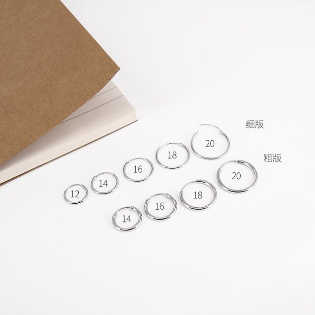 Steel silver earrings, trendy ear buckles for men and women, Korean style ear studs, exquisite circle ear bone nails, ear holes and silver jewelry