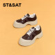Saturday thick sole shoes for women 2025 spring new retro leather breathable niche soft sole sports casual shoes for women