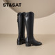 Saturday women's shoes thick heels knight boots women's long boots autumn tall tube slim thick sole Martin boots