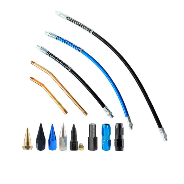 Pneumatic grease gun accessories manual grease gun tip flat head grease gun hose iron pipe hard pipe grease nozzle