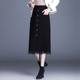 Knitted skirt for women in spring, autumn and winter new mid-length hip-covered skirt waist-hugging and slimming high waist pocket A-line winter skirt

