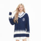 NERESUM American retro college style V-neck pullover sweater for women in autumn and winter lazy atmosphere sweet knitted sweater