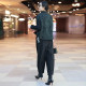 High-end middle-aged mother two-piece set autumn and winter new high-neck large size pullover top with harem pants fashion suit