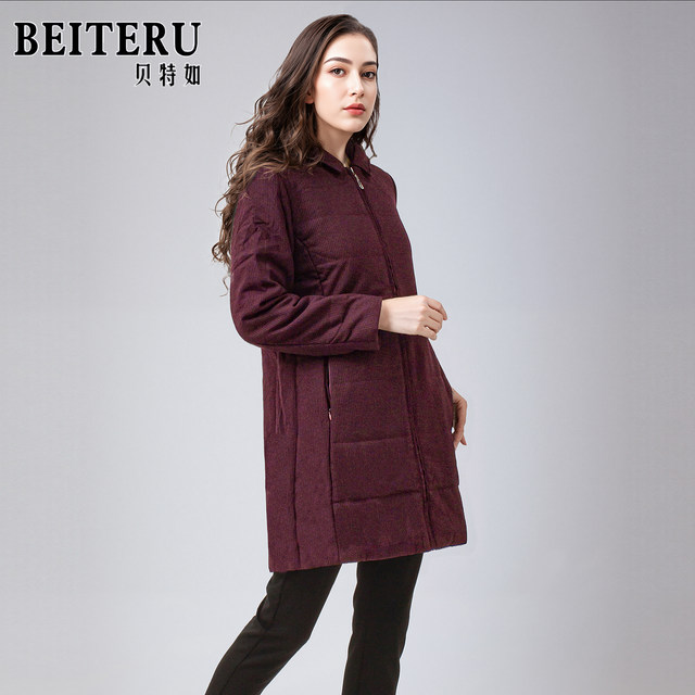 Beteru cotton coat new winter hooded slim fit middle-aged and elderly women's mother's wear warm cotton coat YJ