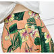 2021 autumn women's French retro printed A-line skirt elastic high-waisted slim and versatile mid-length skirt