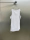 Niche design 23 summer simple and fashionable letter embroidery strap drawstring mesh splicing fake two-piece vest