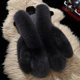 Haining fur women's vest imitation fox fur vest new short large size fashion autumn and winter gray versatile slim coat