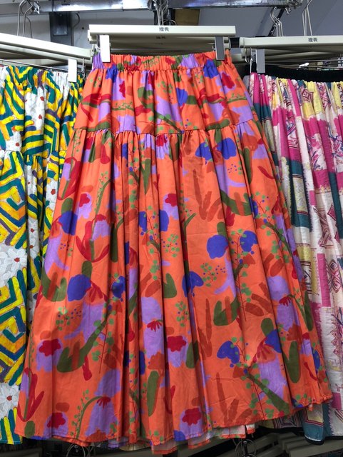 Holiday atmosphere colorful floral skirt women's summer sweet printed pleated skirt A-line mid-length skirt umbrella skirt