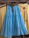 Retro casual vacation style cotton and linen skirt with pockets A-line skirt mother dance skirt mid-length skirt with belt