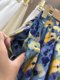Retro floral lantern skirt for women 2025 spring and summer two-piece splicing A-line umbrella skirt fashionable comfortable pocket cotton skirt