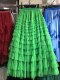 Niche layered ruffled mesh cake skirt floor-moving long skirt autumn and winter super fairy sweet gauze skirt a line puffy skirt