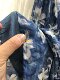 High-end blue 2025 spring new fashionable and versatile elastic waist printed pleated skirt skirt women's midi skirt