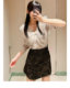Sweet and playful! S-home style ruffled pocket design versatile high-waisted skirt