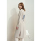 Amii 2025 Spring New Style Roller Sleeve Hydrangea Printed Belt Jacket Women's High Slit Top