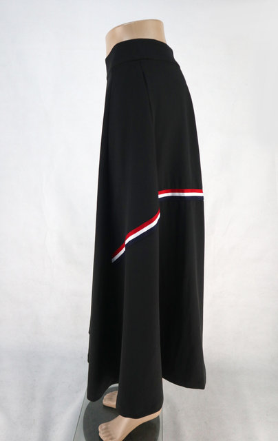 New!Falun INA Asymmetric contrasting color striped color block college style women's spring and autumn big hem skirt long skirt FRBS6615