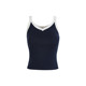 Wide color navy blue sporty slim suspender vest for women 2025 spring and summer new apricot v-neck short top
