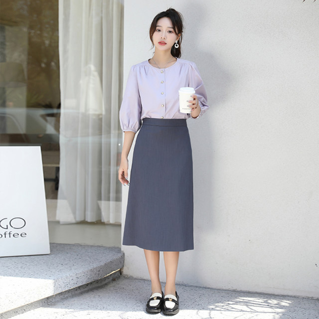 Small suit skirt for women 2025 new high-waist commuting professional temperament work a line mid-length straight tube