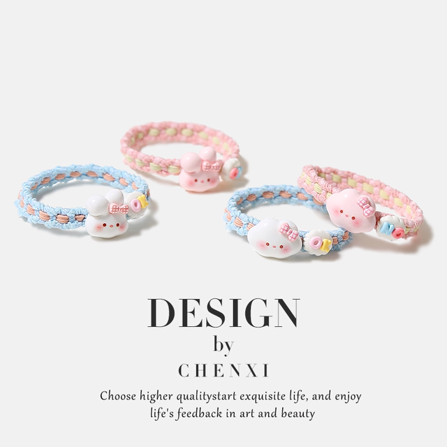 Cartoon cloud rabbit hair rope sweet girl tied her hair bunny head high elasticity to give her boyfriend best friend rubber band hair accessories