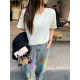 
NAZ's large-size summer clothing new short-sleeved front shoulder solid color T-shirt fat mm fashionable casual and versatile slim top for women