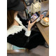 NAZ plus size winter new French composite temperament fat mm design western style women's v-neck velvet dress