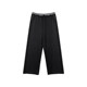 NAZ large size autumn and winter new elastic waist loose slim straight wide leg pants fat mm black casual pants