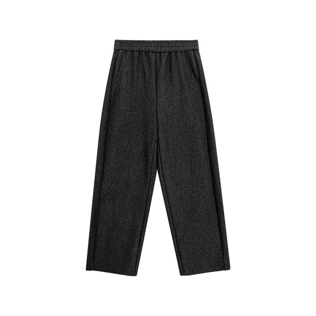 NAZ's large size winter thickened acetate wool sweatpants fat mm retro casual wide-leg pants women