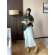 Naz Naizi Large Summer New high -waisted retro worker Pocket Pocket Fat MM Straight Tube A -Bald Skirt Female