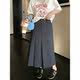 NAZ's large size 2024 early spring new high-waist retro mid-length pleated suit skirt fat mm skirt trendy