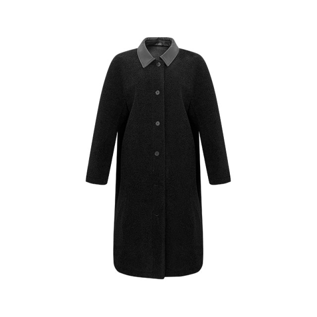 NAZ's new large size winter new mid-length double-sided leather collar fur all-in-one fat mm plush women's jacket