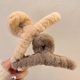Autumn and winter plush hair clip high-end women's 2025 new shark clip back of the head large hairpin clip headwear