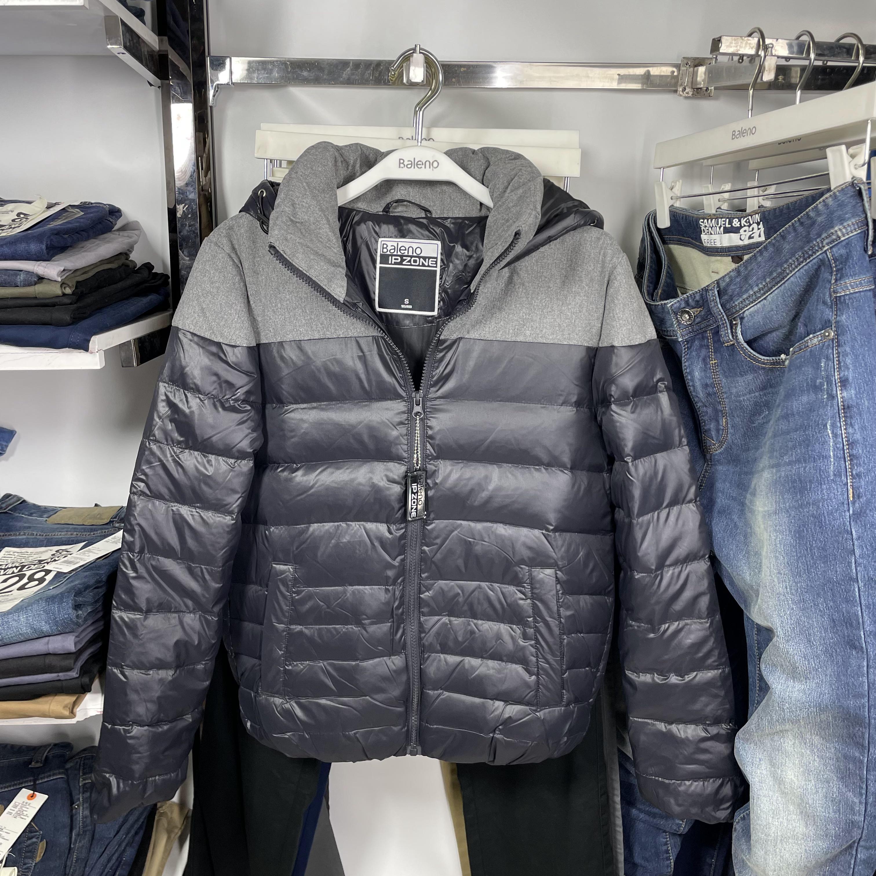 正品班尼路男装羽绒服冬季厚款拼色时尚无缝连帽保暖羽绒外套男潮