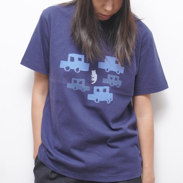 Circ Store x YAN CONG Artist Cooperation Blue Car T-shirt Handmade Silk Screen Printing