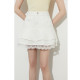 2025 summer new white denim skirt for women high waist lace spliced ​​short skirt temperament beautiful skirt
