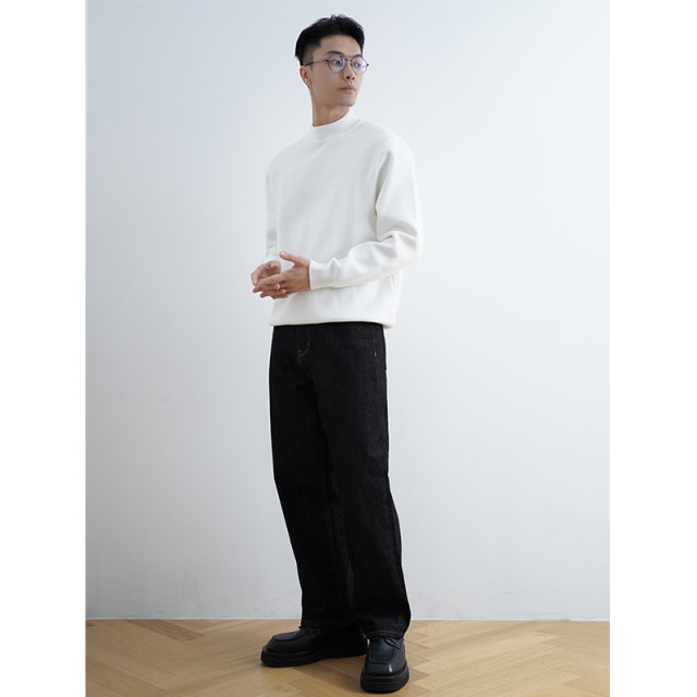 SHIJOIN original FUNDAJOIN half turtle neck knitted solid color sweater autumn and winter loose inner long sleeves 200115